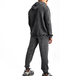 Conjunto Deportivo con Capucha para Hombre, Estilo Vintage, Lavado Ácido, Corte Regular, Top y Pantalón a Juego, Ropa Casual, Estilo Urbano, para Uso Diario - Product Image 6