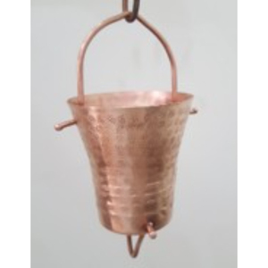 Ensemble de Chaînes de Pluie en Cuivre pour Décoration de Jardin Extérieur, Style Simple, avec Seau Suspendu - Product Image 1