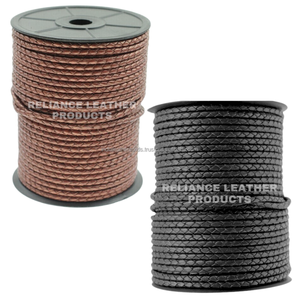 Cordón de Cuero Trenzado Bolo Redondo Marrón Versátil de 3 mm para Pulseras, Colgantes, Joyería DIY y Manualidades Multiusos - Product Image 5