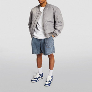 Chaqueta Bomber Gris para Hombre, Corte Regular, Transpirable, Forro Polar 100% Poliéster, Cierre de Cremallera, Color Sólido, Ropa Casual de Calle, Ropa de Invierno - Product Image 4