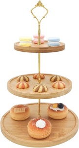 Présentoir à gâteaux en bois à 3 niveaux, support à fruits, support à desserts, pour service de fête, décoration de table de mariage - Product Image 5