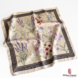 Pañuelo Cuadrado con Sensación de Seda, Impresión Personalizada, Ligero, Pañuelo de Moda para Mujer, Hijab, Fabricante OEM ODM, Personalización en Irlanda - Product Image 2