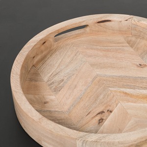 Plateau de service carré en bois artisanal FAIZA CRAFT, écologique, durable et éco-responsable, idéal pour les moments de thé, les repas et une utilisation décorative. - Product Image 3