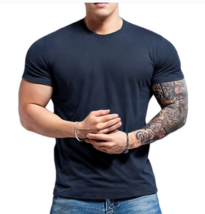 Camiseta de Manga Corta con Cuello Redondo de Algodón 100% de Alta Calidad para Hombre, Impresión de Logotipo Personalizado, Corte Regular, Ecológica, Transpirable, para Invierno - Product Image 1