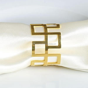 Elégant ronds de serviette en acier inoxydable dorés faits à la main, parfaits pour les restaurants et les mariages, accessoires de table de luxe abordables - Product Image 1