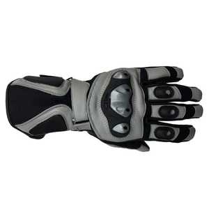 Guantes Deportivos de Motocicleta de Cuero, Largos hasta la Muñeca, Transpirables, Lisos, con Pantalla Táctil, Ecológicos, para las Cuatro Estaciones, con Forro de Piel, Negros y Grises - Product Image 3