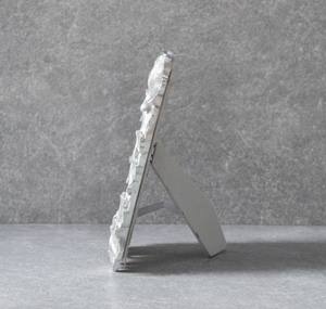 Cadre photo rectangulaire en laiton gaufré motif feuille d'argent, vertical/horizontal, écologique, léger, durable, décoratif antique - Product Image 2