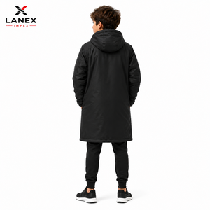 Kids Waterproof Winter Swim Parka Jacket with Hood Custom Long Coaches <b>Coat</b> Windproof Fleece Lined Warm Changing <b>Robe</b> for Sports - Product Image 4