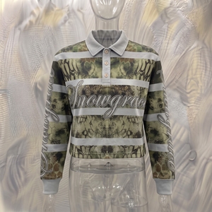 เสื้อสเวตเตอร์แขนยาว Snowgrace แบบ Color Block ปักโลโก้ คอปกพับได้ ทรงปกติ สำหรับทุกเพศ - Product Image 3