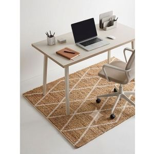 Handwoven Cotton <b>Bath</b> Mat Beige Tufted Diamond Pattern Anti Slip Absorbent Washable Bathroom Rug Floor Carpet Home Decor Mat - Product Image 3