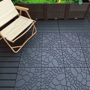 Easy DIY <b>Interlocking</b> 12\" Patio Deck <b>Tiles</b> with Stone Texture Quick Installation Modular Flooring for Courts Outdoor Decking - Product Image 3