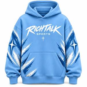 Sweat à capuche streetwear surdimensionné en coton French Terry, respirant, séchage rapide, avec poche avant et logo imprimé – Meilleure vente, haute qualité - Product Image 1
