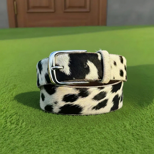 Ceinture en cuir de vachette véritable faite à la main de qualité supérieure, motif vache western, unisexe, pour le rodéo - Product Image 1