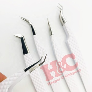 Pince à épiler de haute qualité pointe de fibre de vison pince à épiler motif de diamant durable meilleure qualité pince à épiler d'extension de pointe de fibre faible - Product Image 5