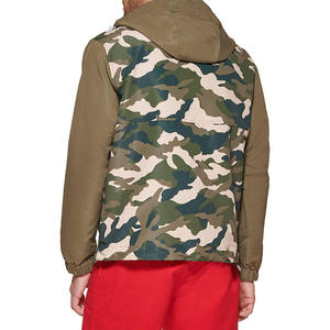 Chaqueta Cortavientos con Capucha para Hombre, Cierre de Cremallera de un Cuarto, Estampado de Camuflaje, Informal, para Verano, Uso en Exteriores, Resistente al Viento, Recubierta de Poliéster - Product Image 6