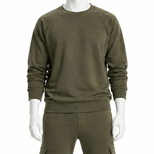 ชุดเซ็ตเสื้อสเวตเชิ้ตคอกลมผ้าฝ้ายฟลีซน้ำหนักเบาสำหรับฤดูหนาว พร้อมกางเกงจ็อกเกอร์ สไตล์สตรีทแวร์ลำลอง 2 ชิ้น พร้อมโลโก้ด้านหน้าสำหรับผู้ชาย - Product Image 2