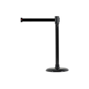 [BS-BK(BK)] Poste separador de filas con cinta retráctil de seguridad, material de alta resistencia, compatible universalmente, de suelo - Product Image 1