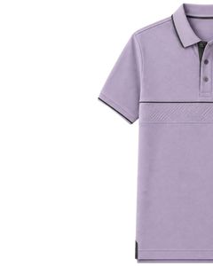 Camiseta Polo Personalizada para Hombre en Lavanda y Negro, Manga Corta, Casual, para Golf, Transpirable, Verano, Poliéster Premium - Product Image 3