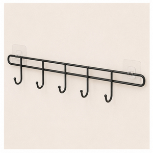 Colgador de utensilios de cocina de pared con ganchos, estante para herramientas de acero al carbono inoxidable, organizador que ahorra espacio para espátulas y cucharones - Product Image 6