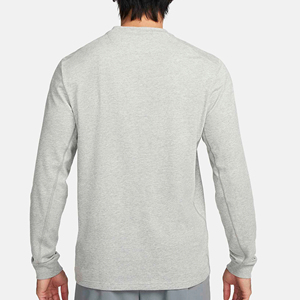 Men's <b>Long</b> Sleeve O-Neck <b>T</b>-<b>Shirt</b> Regular Fit Solid <b>Black</b> Casual Knitted 100% Cotton Custom Design Comfortable Plain Dyed Style - Product Image 4