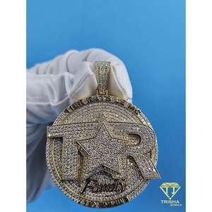 Colgante de Estrella TAR de Lujo Estilo Hip Hop con Acabado de Diamantes, Colgante de Estrella TAR con Incrustaciones de Diamantes para Hombre, Colgante de Estrella TAR con Incrustaciones de Diamantes, Colgante de Hip Hop - Product Image 4