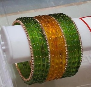 Multicolor Islamic Wedding Peace Imitation Pearl Jelly Bangles Women Girls Stackable <b>Crystal</b> Rhinestone Fashion Jewelry - Product Image 1