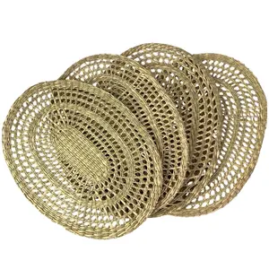 Napperon en jonc de mer naturel fait à la main tapis tissé accessoires de cuisine de l'usine du Vietnam tapis artisanaux tampons avec emballage en carton - Product Image 1