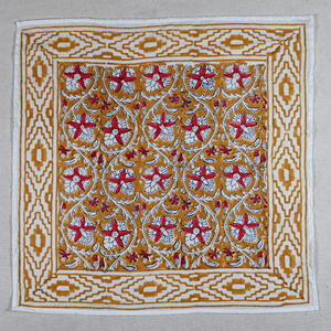 The FABRIA Hand Drawn Floral Print Cotton Square Bandana Soft Breathable Casual <b>Head</b> Scarf Handmade <b>Wrap</b> - Product Image 6