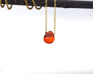 Collier en cornaline en forme de larme, chaîne plaquée or 18 carats, pendentif en pierre précieuse fait main, bijou en cristal naturel de guérison, cadeau pour femme - Product Image 2
