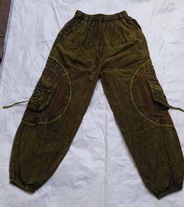 Baggy Stretch Waist Cotton Stonewash Hippy Pants Hombres Mujeres Gypsy Harem Pantalones Cintura baja Transpirable para verano 2017 - Product Image 3