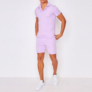 Ensemble de survêtement d'été personnalisé avec logo, 2 pièces, polo et short, pour hommes, course à pied, jogging - Product Image 6