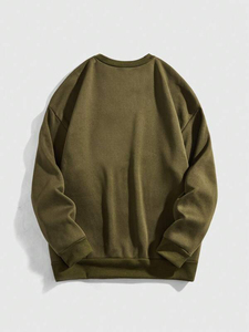 Olive Green Rhinestone Cross Wing Sweatshirt Oversized Pullover <b>Gothic</b> Streetwear Angel Graphic Crewneck Cotton Blend Top - Product Image 2