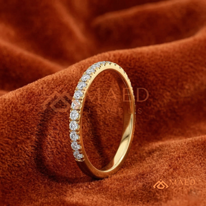 แหวนแต่งงานทองคำ 14K วินเทจ ลายฉลุประดับเพชร แหวนครบรอบแบบมิลเกรนขอบหยักสำหรับผู้หญิง แหวนเพชรแล็บโกรว์ทองคำแบบ Eternity - Product Image 3