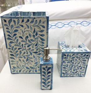 Modern Handmade Natural Bone Inlay <b>Bathroom</b> <b>Accessories</b> <b>Set</b> Luxury <b>Bathroom</b> Organizer Collection for Home Villas and Hospitality - Product Image 2