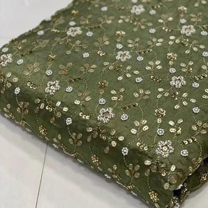 Tissu brodé perlé Dobby 100% soie pour robes de mariée, dentelle et vêtements pour filles - Fournisseur et fabricant sur mesure - Product Image 2