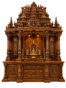 Temple domestique en bois massif de style sud-indien de luxe avec Gopuram, style traditionnel dravidien, en vente en Australie - Product Image 2