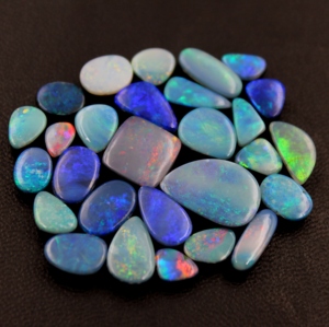 Ópalos Azules Australianos Naturales en Doble Cabujón, Gemas Multifuego para Joyería, Gemas Sueltas Pulimentadas al por Mayor, GEMAS DE ÓPALO - Product Image 3