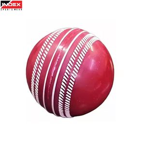 Pelota de críquet profesional de cuero premium, cosida a mano, duradera, roja, para entrenamiento y práctica. - Product Image 1