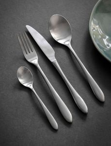 Minimalist Stainless Steel Flatware Set High <b>Mirror</b> Polish Rust Resistant Wedding Cutlery - Product Image 1