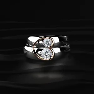 Anillo de diamantes cultivados en laboratorio de lujo con corte redondo VS1 VV2, de diseño moderno y hermoso, para hombre, con certificado IGI. - Product Image 3