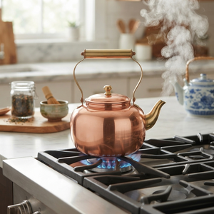 Bouilloire à thé en cuivre pur poli miroir de qualité supérieure avec poignée en laiton massif, vente en gros, chauffe-eau pour cuisinière pour restaurant - Product Image 3