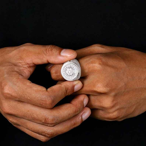 Luxury Moissanite Round Halo <b>Ring</b> Iced Out 925 <b>Silver</b> Hip Hop Jewelry Bold Statement <b>Ring</b> For All <b>Men</b> Women Elegant Shine Gift - Product Image 4