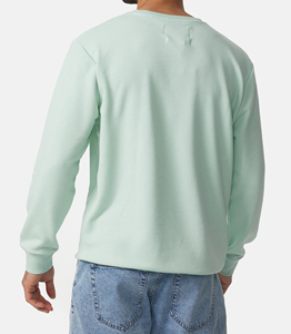 Sudadera Deportiva de Invierno para Hombre, Cuello Redondo, Color Verde Menta, Tejido de Felpa, Corte Regular, Casual, Forrada, Anti-Pilling, 100% Algodón - Product Image 4