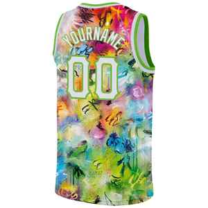 Camiseta de Baloncesto Sublimada Personalizada con Nombre del Equipo, Número, Impresión a Todo Color, Diseño Graffiti, Camiseta sin Mangas para Hombre Adulto, Ropa Deportiva - Product Image 2