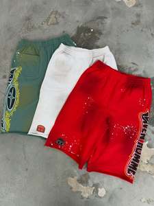 Shorts longs pour homme personnalisés, unis, décontractés, effet délavé soleil, en tissu éponge 100% coton, 360g, grammage lourd, taille mi-haute, taille élastique, imprimés sérigraphiés - Product Image 2