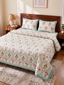 Sábanas King Size Hechas a Mano en India, 2 Fundas de Almohada Reversibles, Tela Suave Estampada, Decoración para el Hogar, Precio al por Mayor - Product Image 3