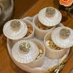 New Arrival Luxury Decorative Borosilicate Glass Resin Jar <b>Set</b> Storage Tray Eco-friendly Heat-Resistant Freshness Preservation - Product Image 1