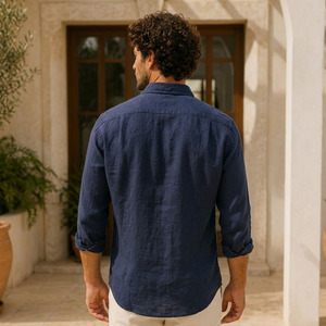 Camisas Casuales de Lino para Hombre, 100% Lino, Transpirables, Cómodas, Anti-Pilling, Suaves, Certificadas OEKOTEX, Camisa de Verano - Product Image 3
