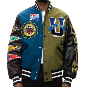 Custom Embroidery Chenille Patches Baseball <b>Jacket</b> Varsity <b>Jacket</b> Men Blank Varsity <b>Jackets</b> Wholesale Varsity <b>Jacket</b> for Men - Product Image 3