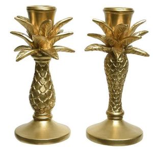 Gold Pineapple Candlestick Holders <b>Tapered</b> Shape Hand Casted Technique Tabletop Display Luxury <b>Candle</b> Stand For Ramadan Decor - Product Image 1